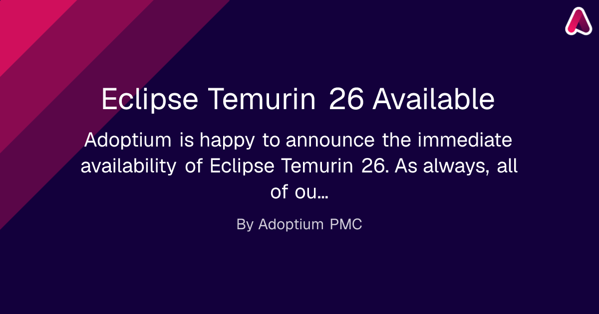 Eclipse Temurin 26 Available